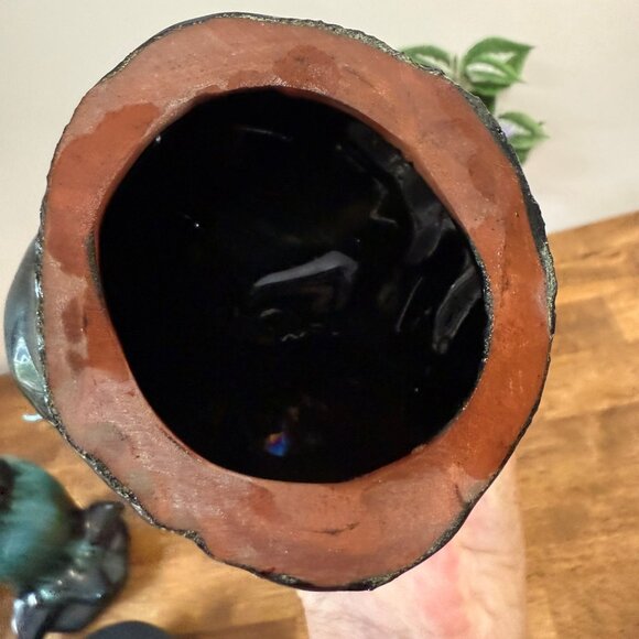 Blue Mountain Pottery Parrot Figurine Green Drip Glaze Canadian‎ Vintage Ceramic - Picture 7 of 7